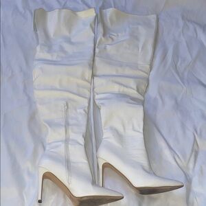 Mata Shoes White Heeled Boots